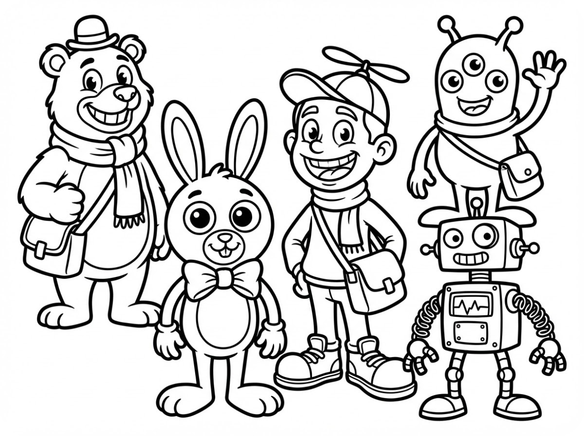 Cartoon Character Coloring Pages